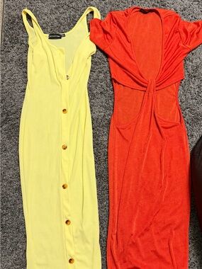 mustard asymmetric drape detail maxi dress PrettyLittleThing | Dresses | Brand New With Tag Mustard Asymmetric Drape Detail Maxi Dress Size 2